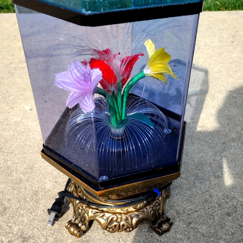 Vintage 1970s fiber optic lamp
